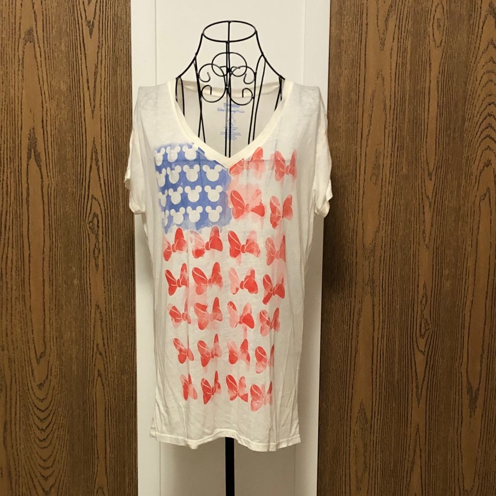 Disney World Mickey Mouse American flag tee